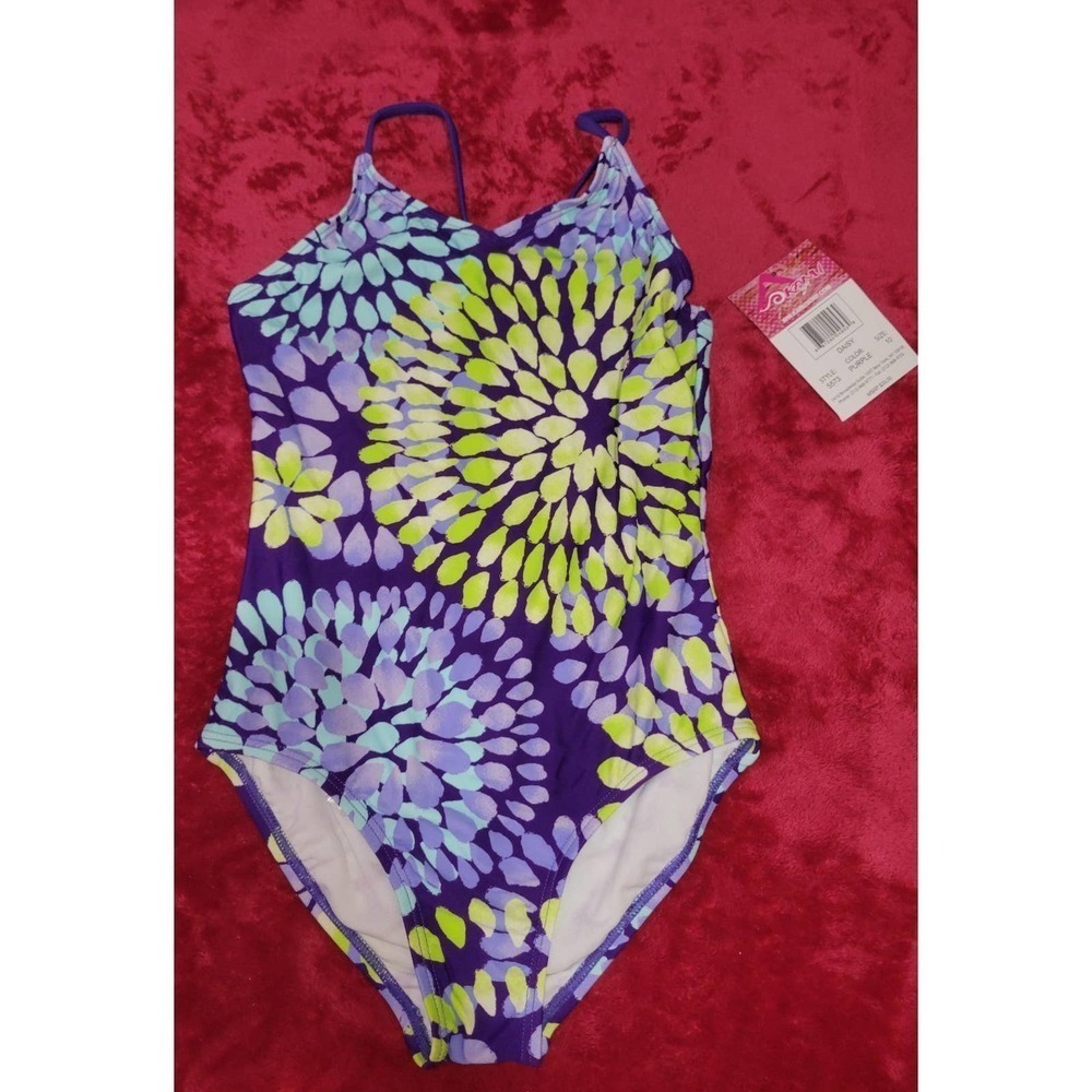 NWT One piece size 10 swimming suit Purple And Green kanu surf